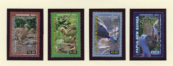 Papua New Guinea Scott #1574-1577 MNH Southern Cassowaries FAUNA CV$13+ 427251