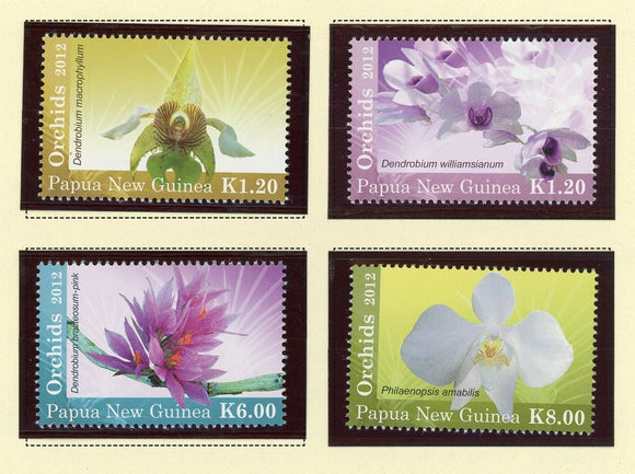 Papua New Guinea Scott #1640-1643 MNH Orchids Flowers FLORA CV$15+ 427262