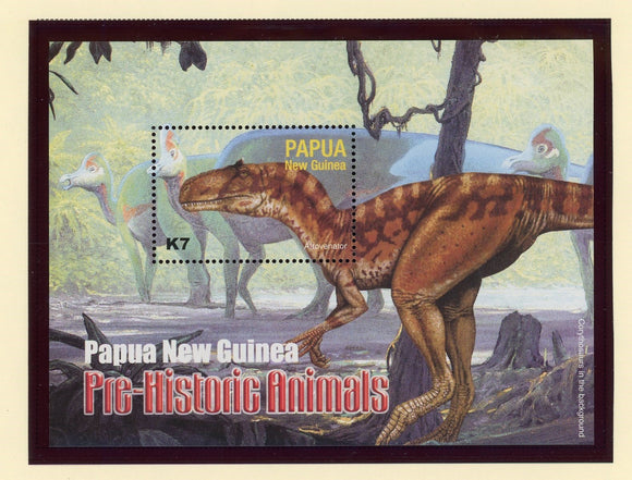 Papua New Guinea Scott #1112 MNH S/S Dinosaurs FAUNA CV$6+ 427308
