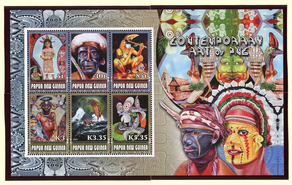 Papua New Guinea Scott #1288a MNH SHEET of 6 Contemporary Art CV$9+ 427324