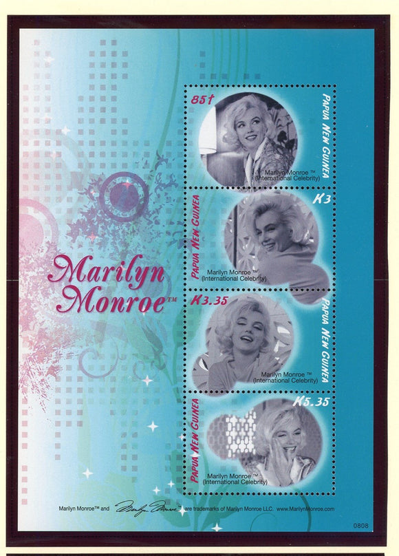Papua New Guinea Scott #1325 MNH SHEET of 4 Marilyn Monroe CV$9+ 427338