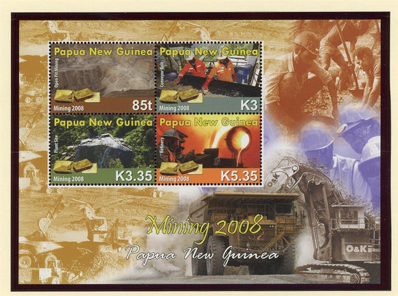 Papua New Guinea Scott #1337 MNH SHEET of 4 Gold Mining CV$9+ 427341
