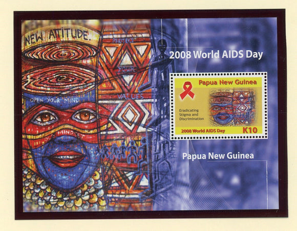 Papua New Guinea Scott #1349 MNH S/S World AIDS Day CV$8+ 427344
