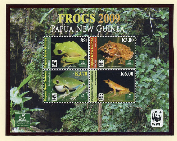 Papua New Guinea Scott #1366 MNH SHEET of 4 Frogs WWF CV$10+ 427349