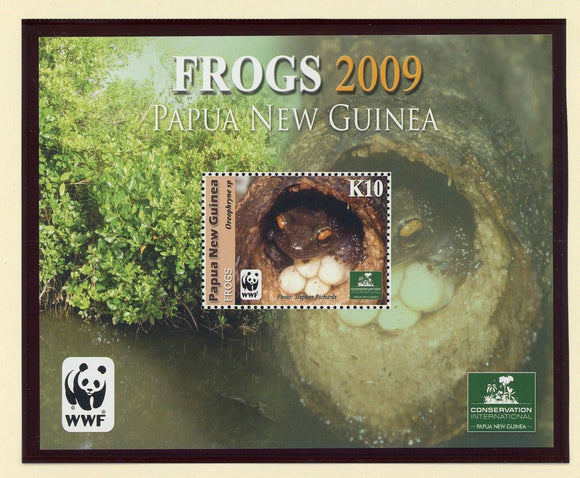 Papua New Guinea Scott #1367 MNH S/S Frogs WWF CV$7+ 427350