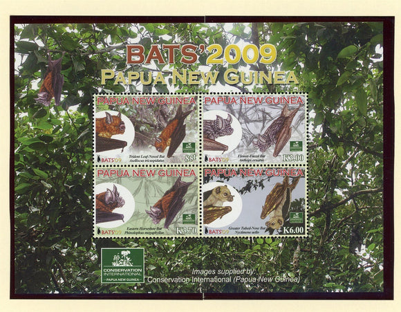 Papua New Guinea Scott #1399 MNH SHEET of 4 Bats FAUNA CV$10+ 427359