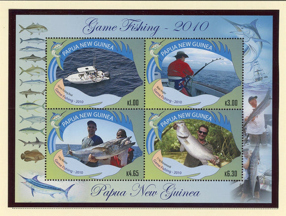 Papua New Guinea Scott #1472 MNH SHEET of 4 Sport Fishing CV$11+ 427382