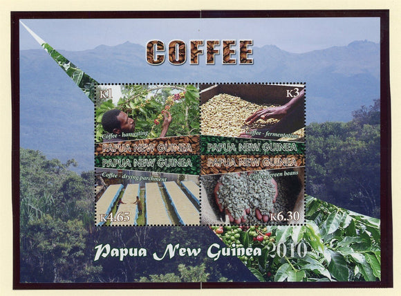 Papua New Guinea Scott #1478 MNH SHEET of 4 Coffee FLORA CV$11+ 427384