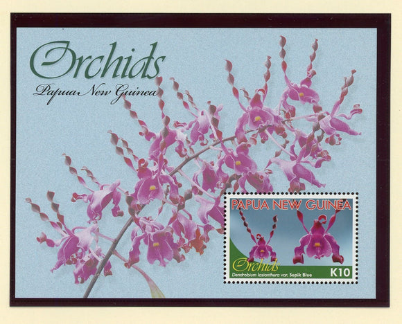 Papua New Guinea Scott #1497 MNH S/S Orchids Flowers FLORA CV$7+ 427391