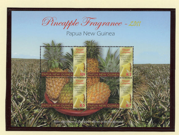 Papua New Guinea Scott #1554 MNH SHEET of 4 Pineapples FLORA CV$12+ 427406