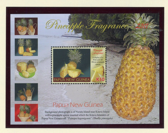 Papua New Guinea Scott #1555 MNH S/S Pineapples FLORA CV$8+ 427407