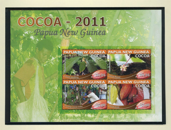 Papua New Guinea Scott #1566 MNH SHEET of 4 Cocoa FLORA CV$12+ 427410