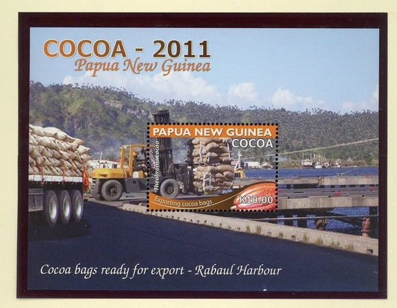 Papua New Guinea Scott #1567 MNH S/S Cocoa FLORA CV$8+ 427411