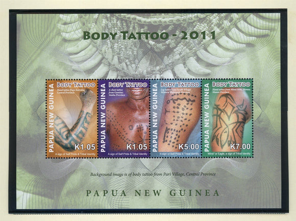 Papua New Guinea Scott #1572 MNH SHEET of 4 Body Tattoos CV$13+ 427412