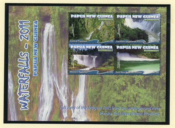 Papua New Guinea Scott #1584 MNH SHEET of 4 Waterfalls CV$13+ 427416