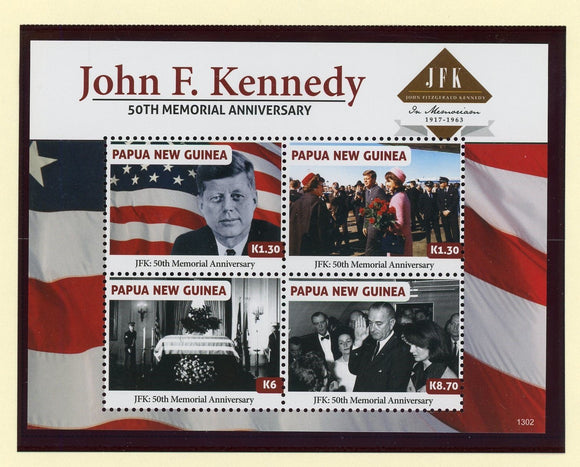 Papua New Guinea Scott #1683 MNH SHEET of 4 John F. Kennedy JFK CV$16+ 427449