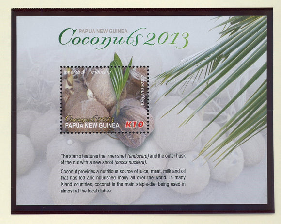 Papua New Guinea Scott #1714 MNH S/S Coconuts FLORA CV$8+ 427460