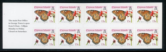 Cayman Islands Scott #945a SA BOOKLET Butterflies Insects FAUNA 15c CV$8+ 427465