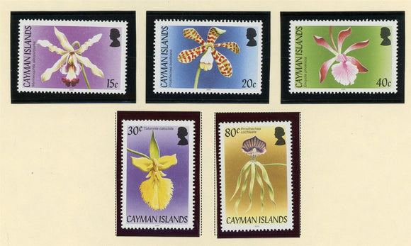 Cayman Islands Scott #932-936 MNH Orchids Flowers FLORA CV$7+ 427474