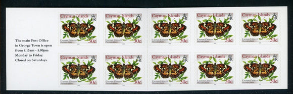 Cayman Islands Scott #947 SA BOOKLET Butterflies Insects FAUNA 30c CV$13+ 427480