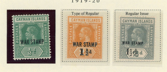 Cayman Islands Scott #MR5-MR7 MLH 1919-1920 War Tax Stamps CV$7+ 427548