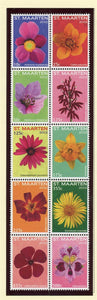 St. Martin Scott #23 MNH BLOCK of 10 Flowers FLORA CV$23+ 427628