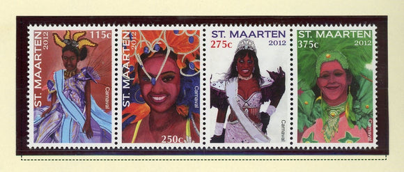 St Martin Scott #24 MNH STRIP of 4 Various Costumes CV$11+ 427629