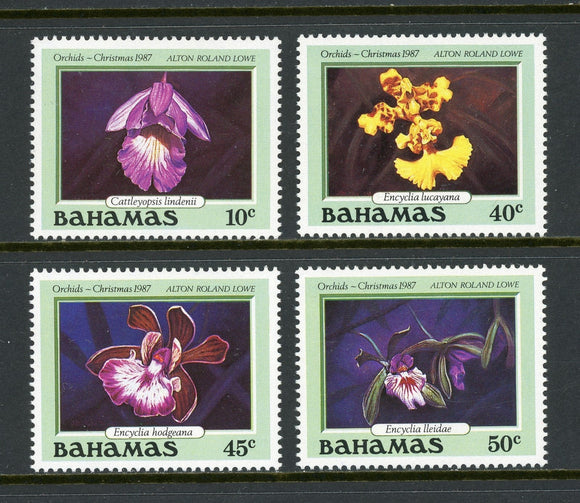 Bahamas Scott #636-639 MNH GUTTER PAIRS Flowers Orchids FLORA Christmas $$