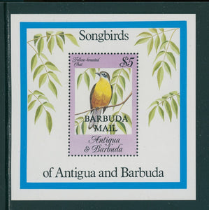 Barbuda Scott #664 MLH S/S OVPT Songbirds FAUNA CV$22+ 427710