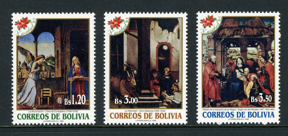 Bolivia Scott #951-953 MNH Christmas 1995 Navidad CV$8+ 429958