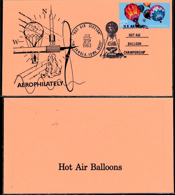 Hot Air Balloon Themed COVER Indianola IA Balloon Championship OS #6 $$ 430071