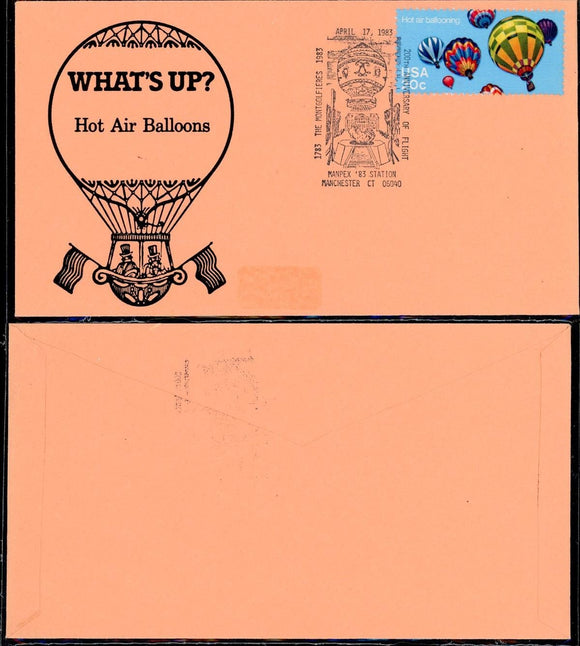 Hot Air Balloon Themed COVER Manchester CT MANPEX '83 OS #7 $$ 430072