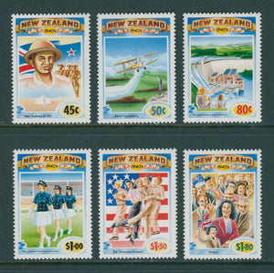 New Zealand Scott #1186-1191 MNH The 1940's Scenes Planes Flags CV$8+ 430087