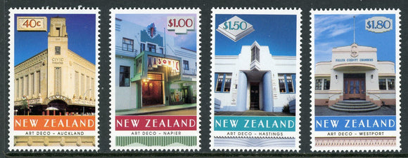 New Zealand Scott #1569-1572 MNH ART Deco Buildings Architecture CV$6+ 430089