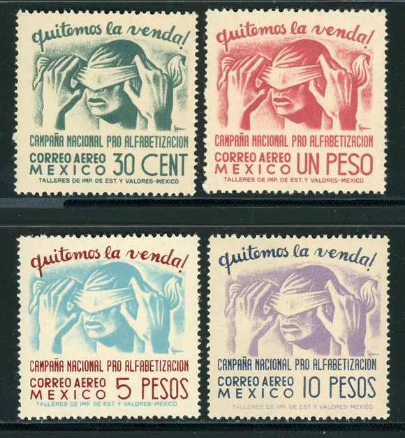 Mexico Scott #C153-C156 MNH Literacy Campaign Blindfold CV$10+ 430100