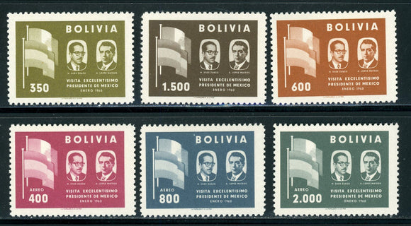 Bolivia Scott #411//C207 MNH Visit President of Mexico Government CV$7+ 430104
