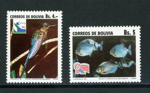 Bolivia Scott #864-865 MNH FAUNA Fish Birds HIVALS Bs 4/5 CV$14+ 430107