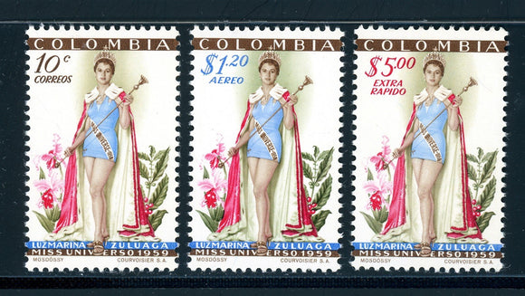 Colombia Scott #697//C318 MNH Miss Universe 1959 CV$47+ 430109