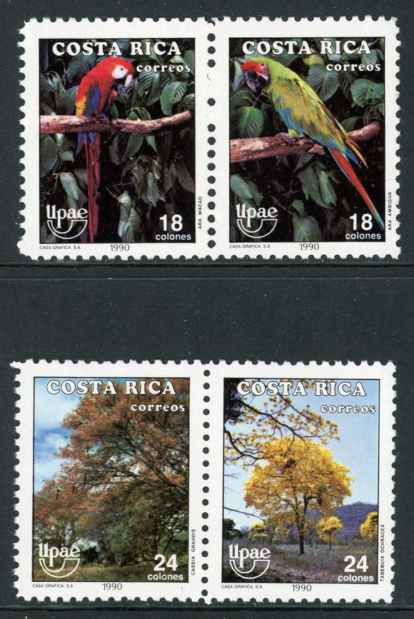 Costa Rica Scott #434a//436a MNH PAIRS UPAEP Birds Trees Fauna CV$20+ 430135