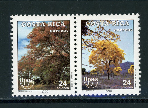 Costa Rica Scott #436a MNH PAIR America Issue Trees Flora CV$10+ 430136