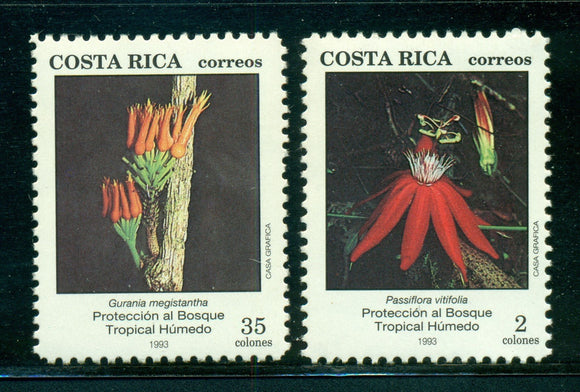 Costa Rica Scott #458-459 MNH Protection of Rain Forests Flora CV$5+ 430149