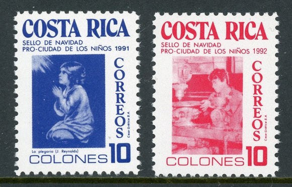 Costa Rica Scott #RA110-RA111 MNH Christmas 1991 1992 $$ 430179