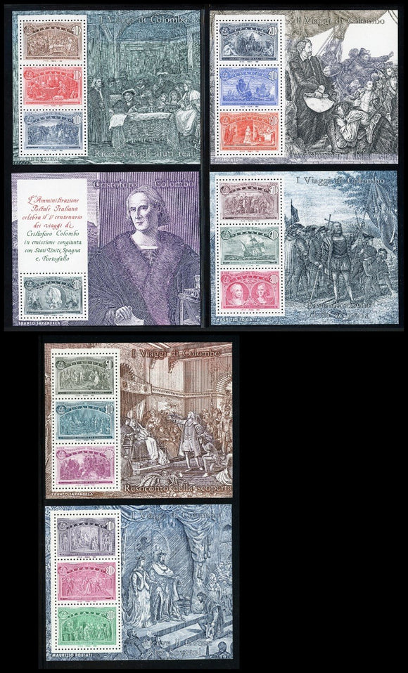 Italy Scott #1883-1888 MNH S/S Voyages of Columbus CV$28+ 430199