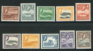 Antigua Scott #107-116 MLH 1953-'56 Definitives QEII Scenes CV$16+ 430214