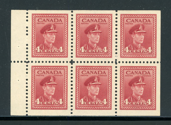 Canada Scott #254a MNH PANE of 6 George VI 4c CV$8+ 430222