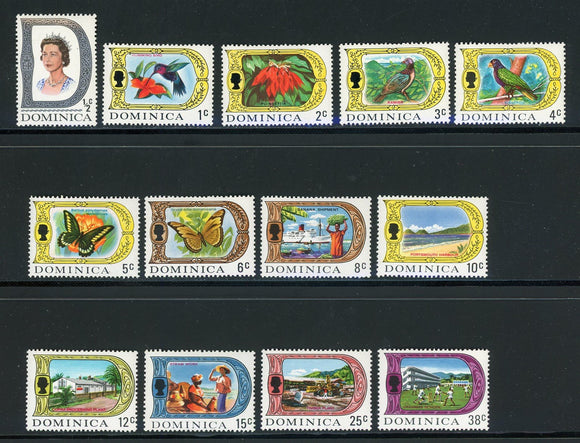 Dominica Scott #268//281a MNH 1969 Assortment Flora Fauna GLAZED CV$23+ 430239