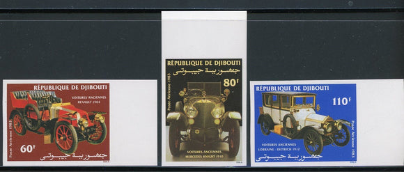 Djibouti Scott #C184-C186 IMPERF MNH Vintage Motor Cars $$ 430241