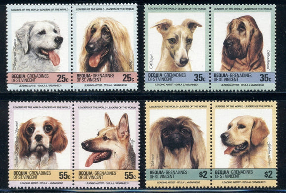 SVG Bequia Scott #178-181 MNH PAIRS Dogs FAUNA $$ 430254