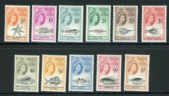 Tristan da Cunha Scott #28-38 MNH 1960 Definitives Fish QEII CV$10+ 430340