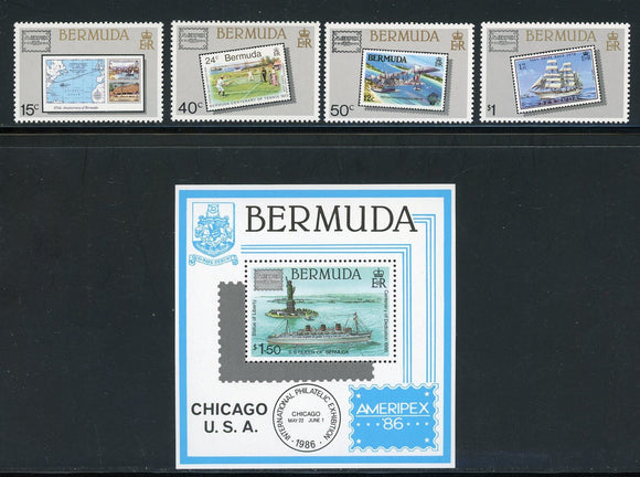 Bermuda Scott #504-508 MNH AMERIPEX '86 Statue of Liberty CV$20+ 430405